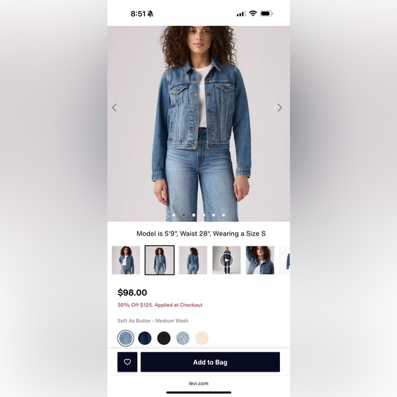 Levi's Original Trucker Blue Jean Denim Jacket Size XS✨Like New! Retail $98 - Picture 11 of 11